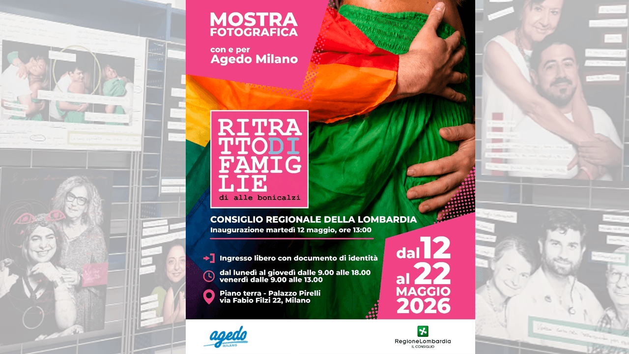 Agedo organizza una mostra fotografica approvata dalla destra della Regione Lombardi - mostra milano agedo mostra genitori figli lgbt regione lombardia maggio 2026 - Gay.it