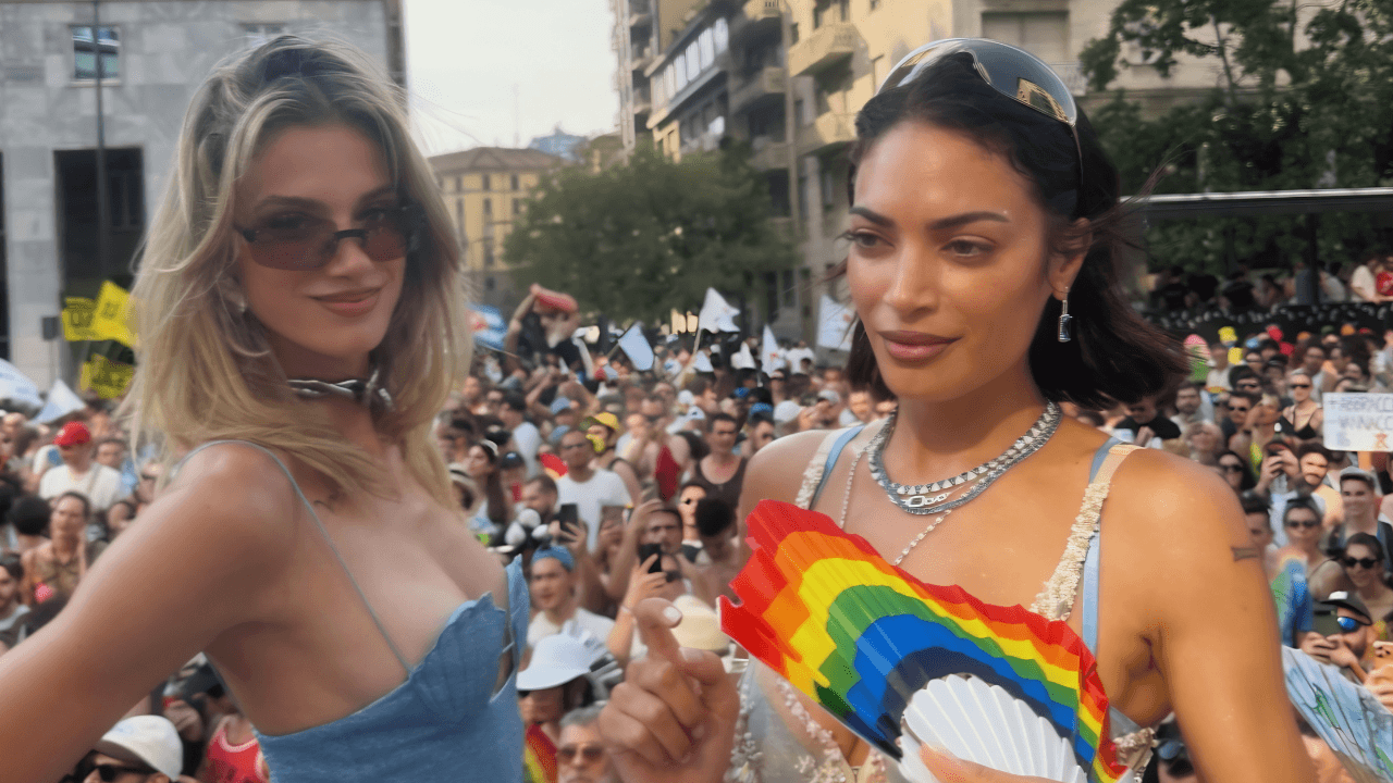 Elodie al Milano Pride con Franceska