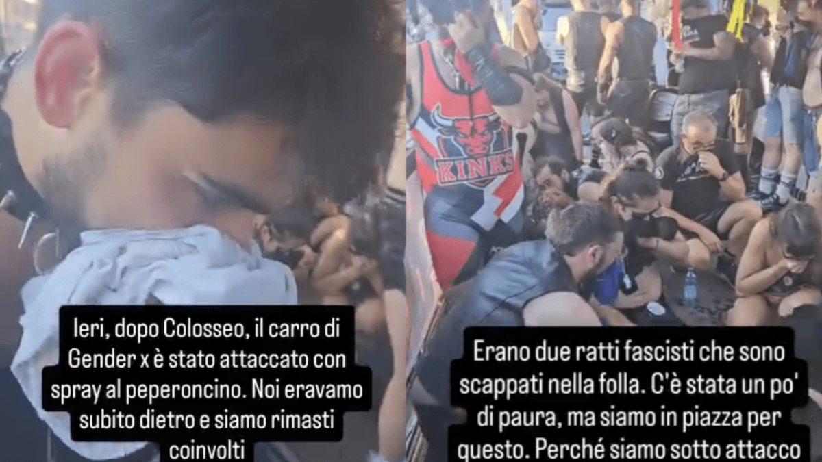 Al Roma Pride spray urticanti contro Famiglie Arcobaleno e Gender X, le immagini dal carro - roma pride spray peperoncino - Gay.it