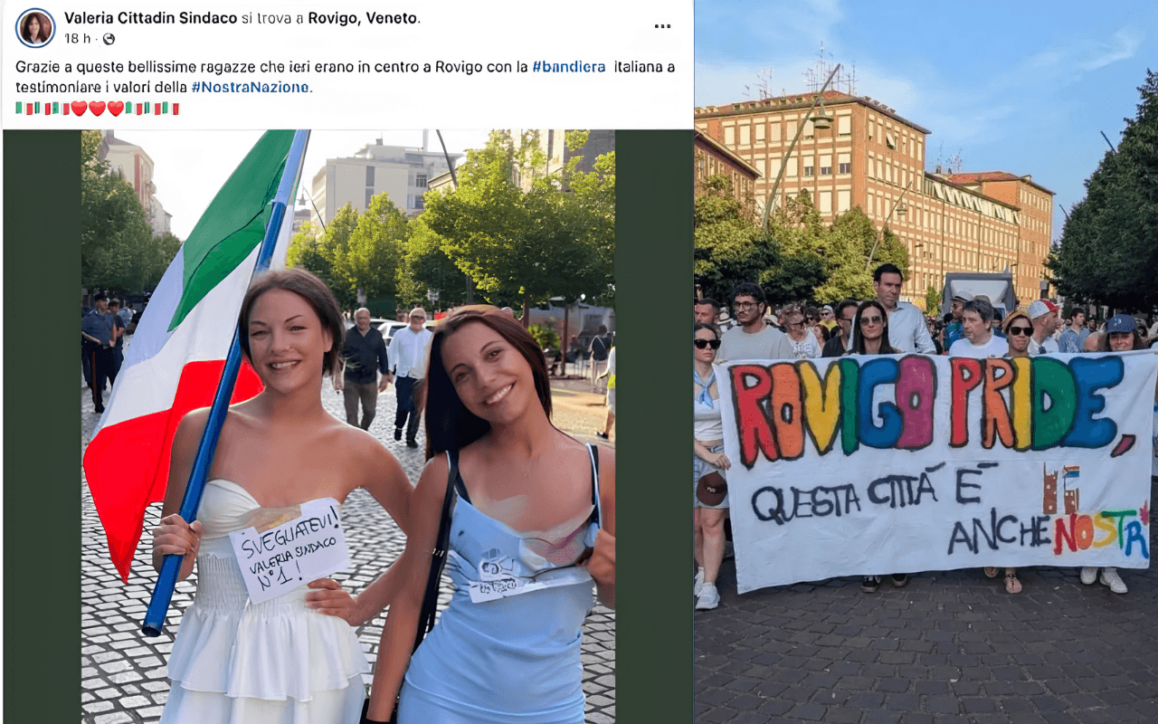 Il primo storico Rovigo Pride "disturbato" dalla destra: foto con insulti condiviso dalla sindaca e cancellato