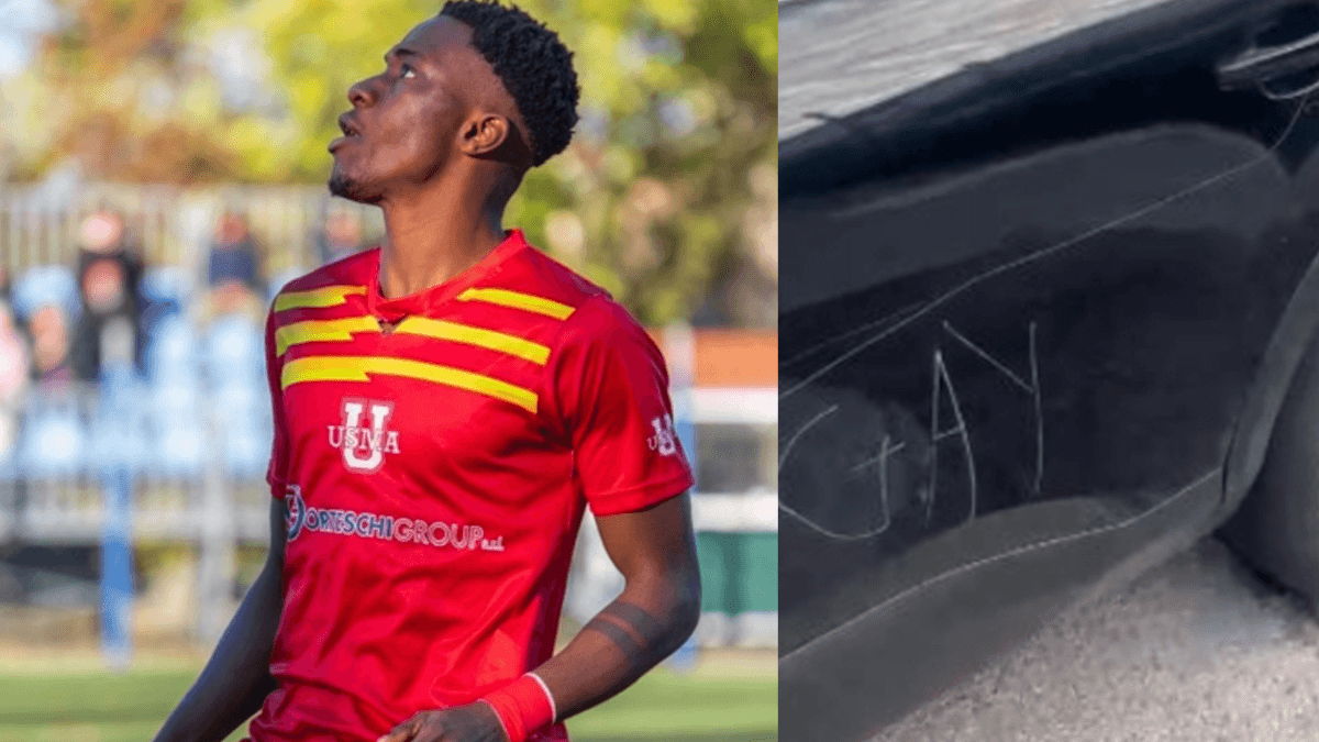 Evans Ogbajie, calciatore bisessuale, trova l'auto vandalizzata con scritte omofobe - Evans Ogbajie calciatore gay auto vandalizzata omofobia - Gay.it