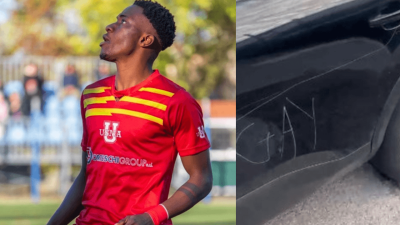 Evans Ogbajie, calciatore bisessuale, trova l’auto vandalizzata con scritte omofobe