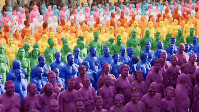 Gran Canaria, nudi con i colori della bandiera Progress Pride. Spencer Tunick: "L'amore sarà sempre più forte dell'odio" - Gran Canaria nudi ricreano la bandiera Progress Pride. Spencer Tunick - Gay.it