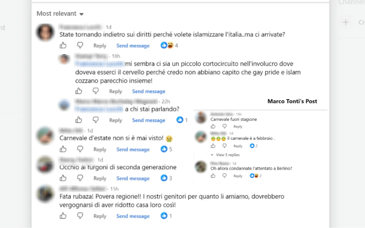 Commenti omofobi dopo il Rimini Summer Pride