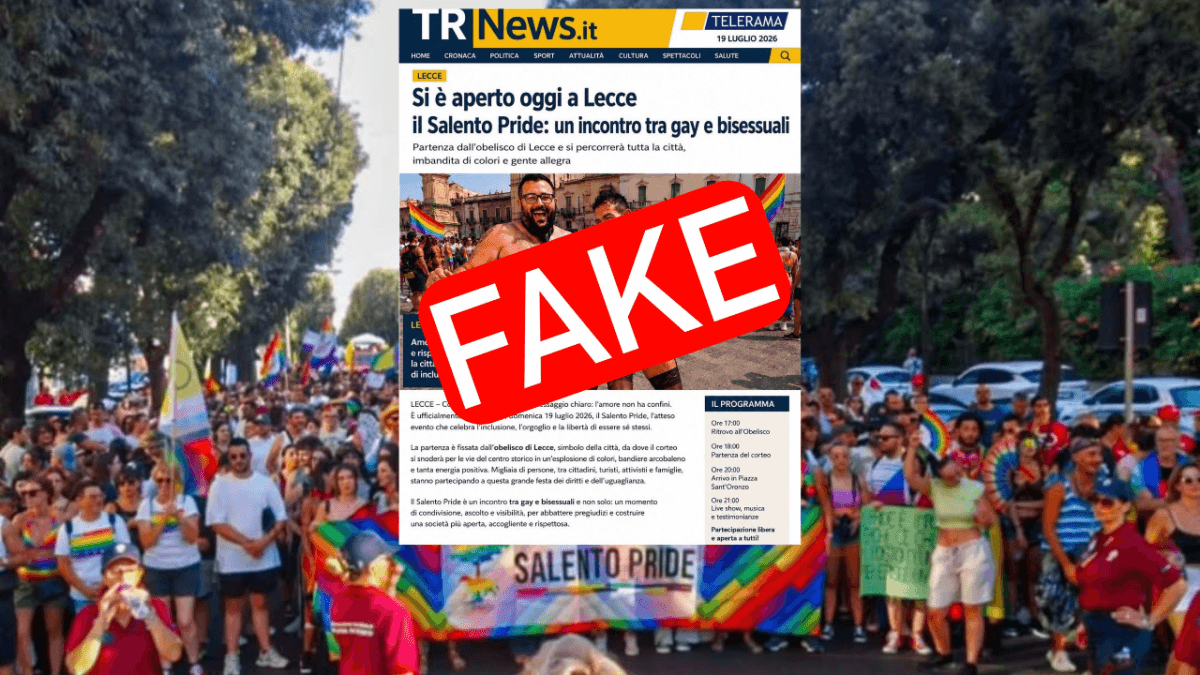 Articolo fake creato con IA dopo il Salento Pride
